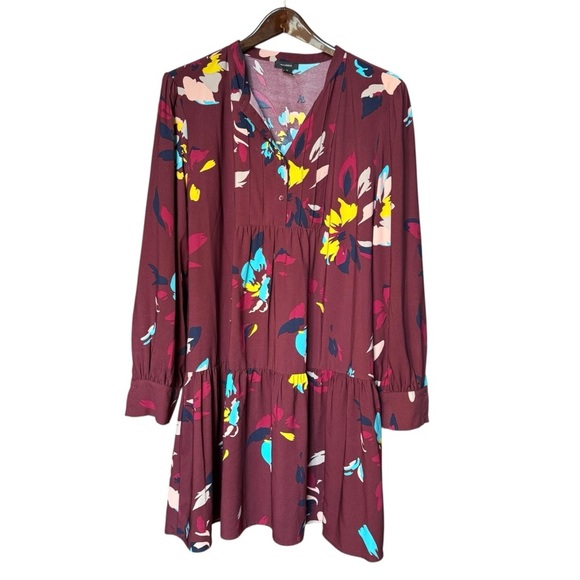 Halogen Pintuck Floral XL Flowy Dress | Fall - Picture 2 of 9